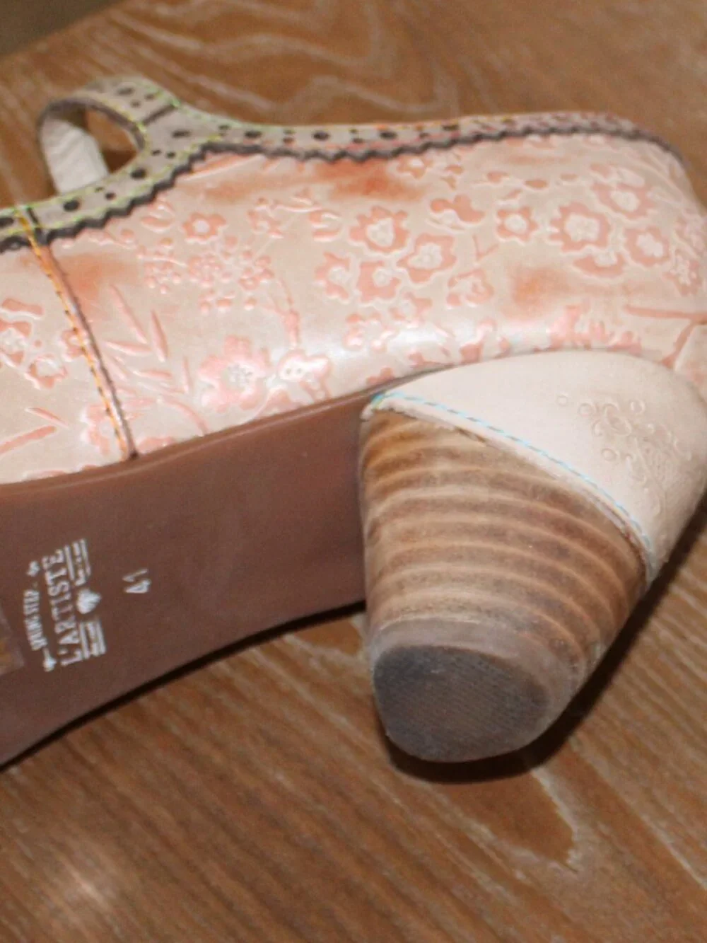 NIB L’Artiste by Spring Step Gaviria Beige Leather Mary Jane Heels Size 41 / US - Picture 5 of 6